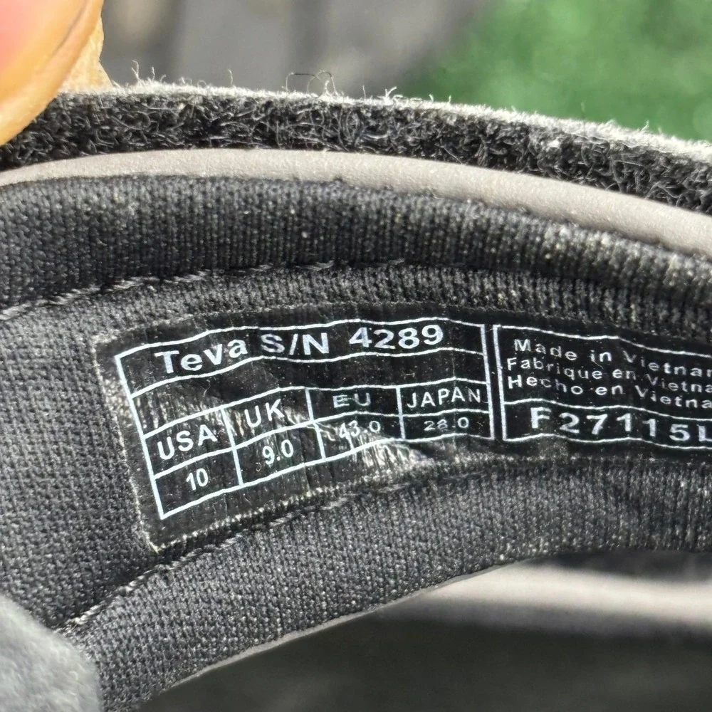 Teva‎ Minam Adjustable Strap Sport Hiking Outdoor Sandal Black Grey Mens Size 10